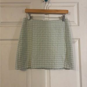 Cute green and white striped mini skirt